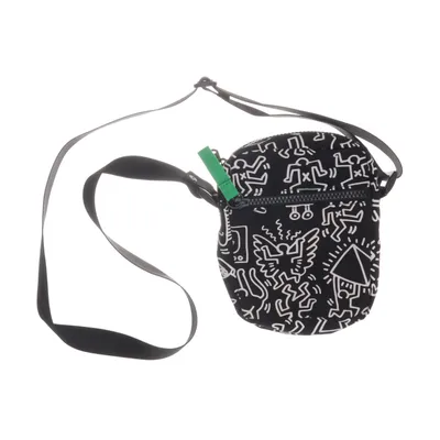 Skuldertaske (Sort, Hvid) fra Keith Haring Polyester