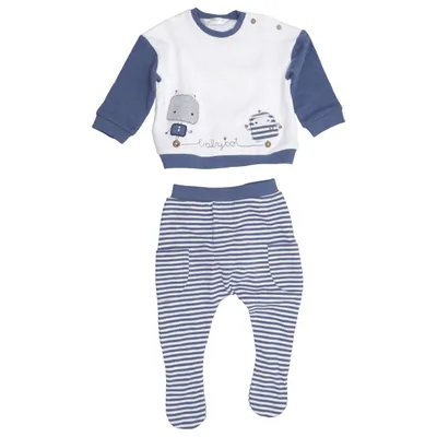 Set (Blue, White) from Mayoral Newborn Cotton, Elastane