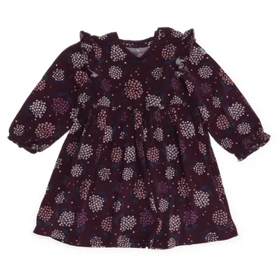 Klänning (Lila, Flerfärgad) från Polarn O. Pyret Elastan, Ekologisk bomull