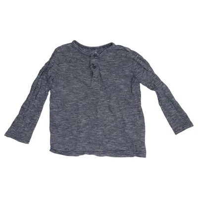 T-shirt manches longues (Bleu, Gris) de H&M Basic Coton