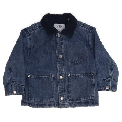 Fodrad jeansjacka (Blå) från Zara Bomull, Polyester