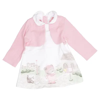 Dress (Pink, White, Multicolored) from Mayoral Newborn Cotton, Elastane