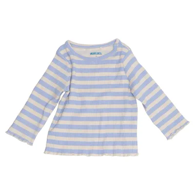 Long sleeve T-shirt (Blue, White) from Rikiki Cotton, Elastane