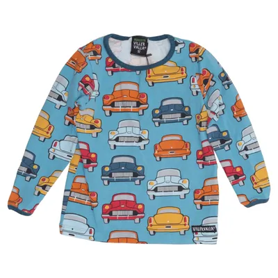 Long sleeve T-shirt (Blue, Multicolored) from Villervalla Elastane, Organic cotton