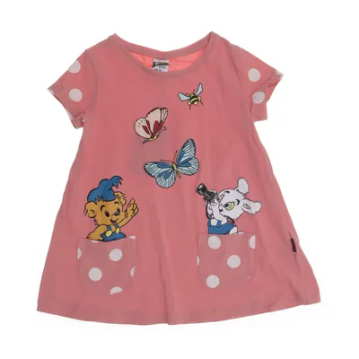 Klänning (Rosa, Vit, Flerfärgad) från Bamse by Lindex Bomull, Elastan