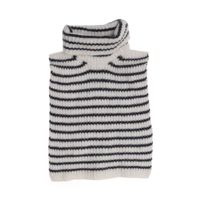 Collar (White, Gray) from Sandro Paris Cashmere, Polyamide, Wool, Viscose