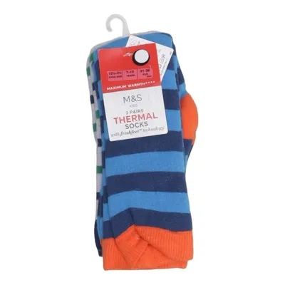 Strümpfe (Blau, Mehrfarbig) von M&S Kids Baumwolle, Elasthan, Polyamid