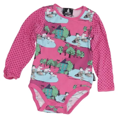 Body (Pink, Multicolored) from Moomin by Lindex Elastane, Organic cotton