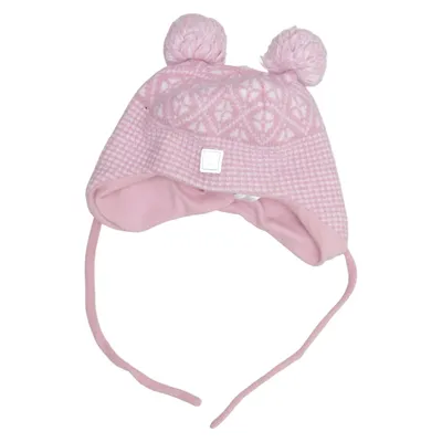 Pompon muts (Roze, Wit) van Reima Katoen, Elastaan, Wol