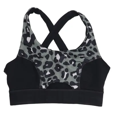 Sports bra (Black, Gray) from Wolf & Whistle Elastane, Recycled polyester
