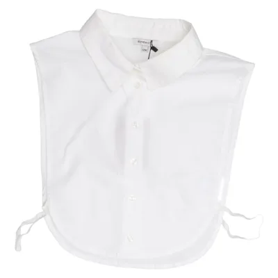 Col de chemise (Blanc) de Sandwich Coton, Élasthane, Polyester