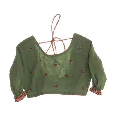 Omlottkofta (Grön, Flerfärgad) från Fabindia Bomull