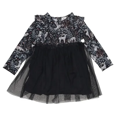 Dress (Black, Multicolored) from Newbie by KappAhl Cotton, Elastane, Polyester