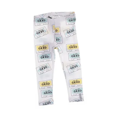 Leggings (Vit, Flerfärgad) från Geggamoja Bambu, Ekologisk bomull, Elastan