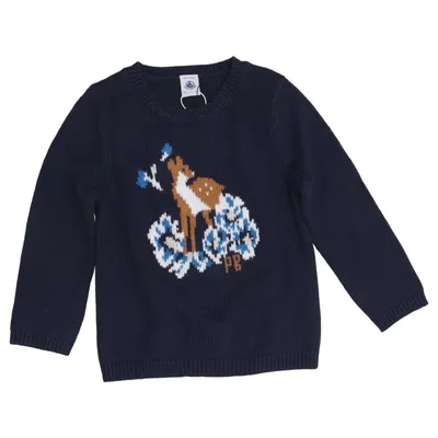 Trui (Blauw, Meerkleurig) van Petit Bateau Katoen, Metallvezel, Wol
