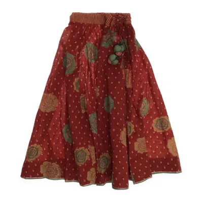 Långkjol (Röd, Flerfärgad) från Fabindia Bomull