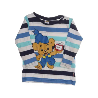 Långärmad t-shirt (Vit, Blå) från Bamse Bomull