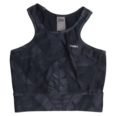 Sports bra (Gray, Black) from Stronger Elastane, Recycled polyester
