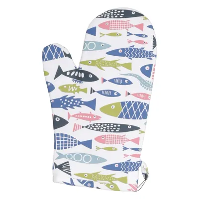 Oven mitts (White, Multicolored) from Klippan Cotton