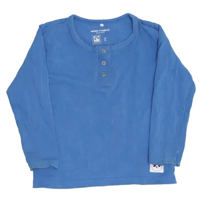 Henley shirt (Blauw) van Mini Rodini Elastaan, Organisch katoen