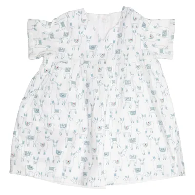 Dress (White, Blue) from Pigeon Cotton