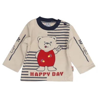 T-shirt à manches longues (Beige, Rouge, Bleu) de Angel Coton, Polyester