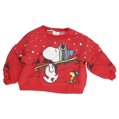 Sweatshirt (Rød, Flerfarvet) fra Zara x Peanuts Bomuld, Elastan