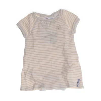 Klänning (Beige, Vit) från Geggamoja Elastan, Ekologisk bomull