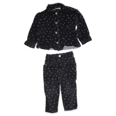 Ensemble (Gris, Blanc) de Zara Coton, Lyocell