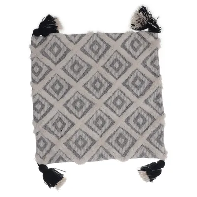 Prydnadskudde (Grå, Vit)
