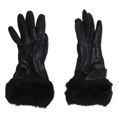 Gants en cuir (Noir) de Gaucho Acrylique, Cuir, Polyester, Laine