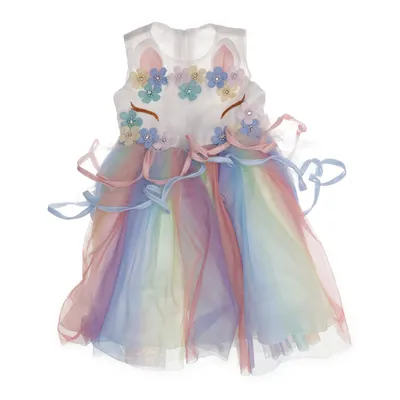 Brudnäbbsklänning (Vit, Flerfärgad)