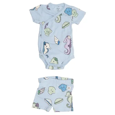 Set (Blauw, Meerkleurig) van Lindex Baby Katoen, Elastaan