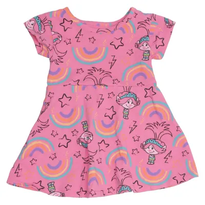 Jurk (Roze, Meerkleurig) van Dreamworks Trolls Katoen, Polyester