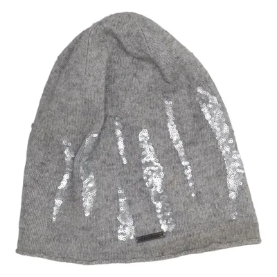 Beanie (Gray, Silver) from Seeberger Cashmere, Polyamide, Viscose, Wool