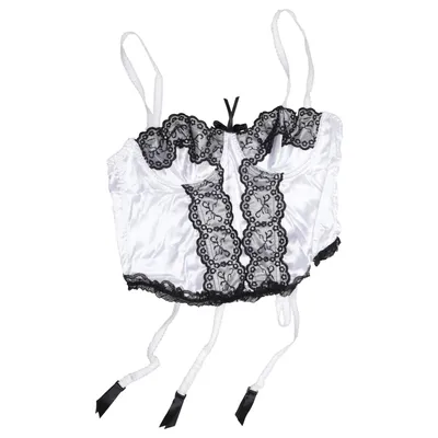 Bustier (White, Black) from Beauty Night Fashion Elastane, Polyester