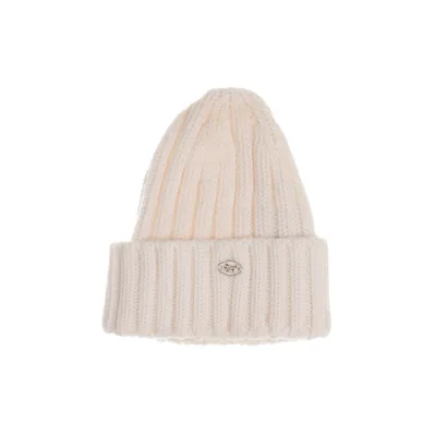 Beaniehue (Hvid) fra Woolrich Rævepels, Uld
