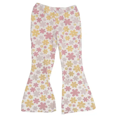 Pantalon patte d'éléphant (Blanc, Rose, Jaune) de Kids Coton, Élasthane