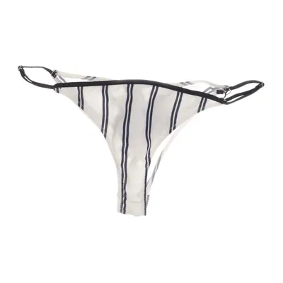 Bikiniunderdel (Vit, Blå) från Fleur Du Mal Elastan, Silke