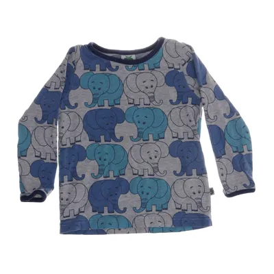 Långärmad t-shirt (Grå, Flerfärgad) från Småfolk Elastan