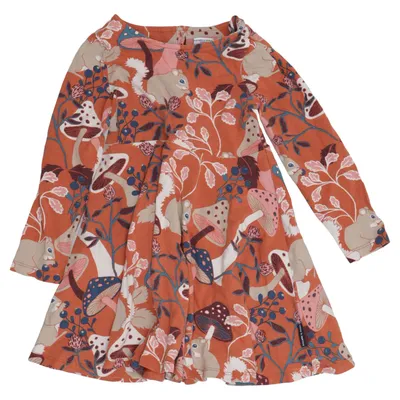 Dress (Red, Multicolored) from Polarn O. Pyret Elastane, Organic cotton