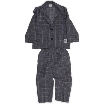 Kostym (Grå, Vit) från Shein Polyester