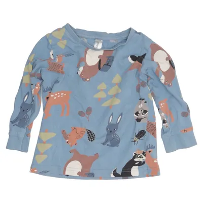 Långärmad t-shirt (Blå, Flerfärgad) från Lindex Bomull