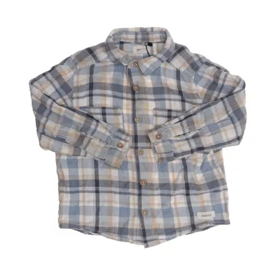 Flanellen overhemd (Blauw, Wit, Meerkleurig) van Newbie by KappAhl Katoen