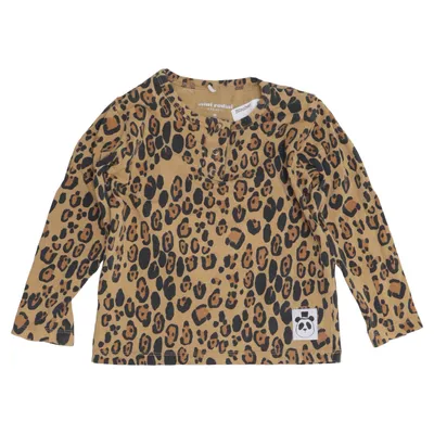 Långärmad t-shirt (Brun, Svart) från Mini Rodini Elastan, Ekologisk bomull