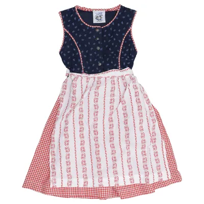 Dirndl (Blue, Red, White, Multicolored) from Isar Trachten Cotton