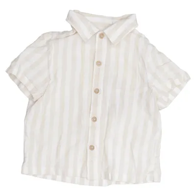 Chemise à manches courtes (Beige, Blanc) de Rikiki Coton, Lin