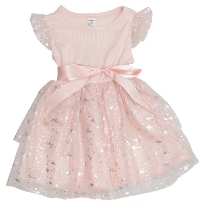 Dress (Pink, Silver) from Shein Elastane, Polyester