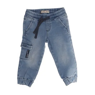 Cargo pants (Blue) from Playful Denim Cotton, Elastane, Polyester