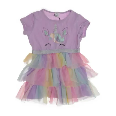 Klänning (Lila, Flerfärgad) från Lindex Kids Bomull, Elastan, Polyester